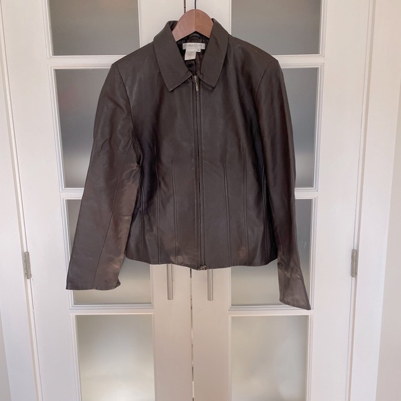 Coldwater Creek leather jacket PM - Picture 1 of 4